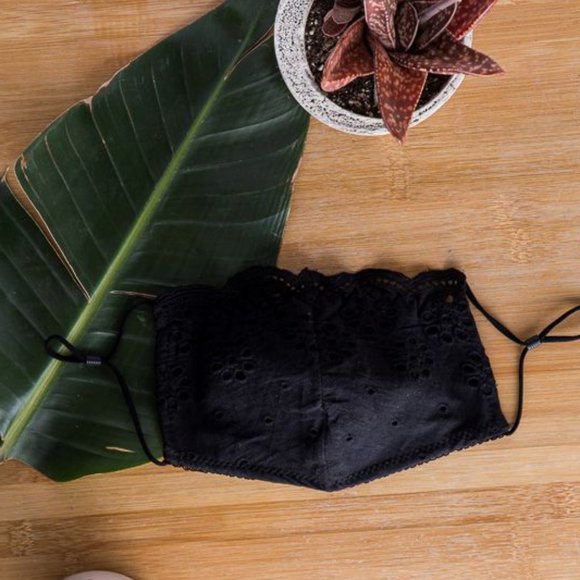 Fashion Mask Black Eyelet Reusable Ladies - Picture 4 of 4